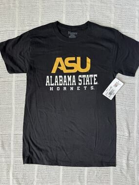 Alabama State Hornets ASU T-Shirt Men’s Small Black NCAA College Hanes NWT
